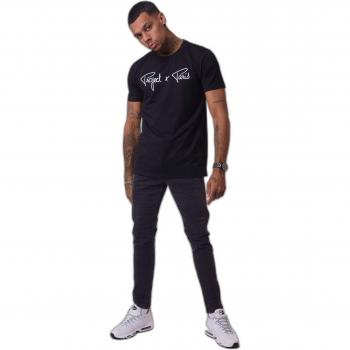 Camiseta Negra Básica Bordada Project X Paris para Hombre