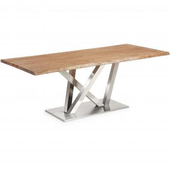 Kavehome Mesa Nyc 220x100, inox. mate roble antiguo