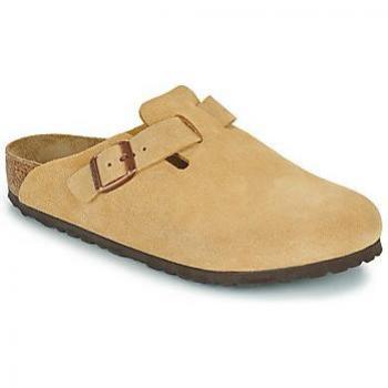 Birkenstock Boston Suede Clogs in Latte Cream, Size 41
