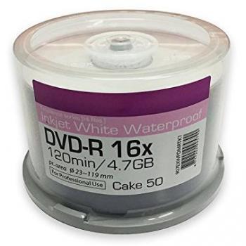 Traxdata - DVD-r 4,7gb 16x White Waterproof Glossy Ink/Thermal Print Cake*50