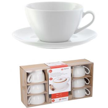 Set de tazas de cappuccino con plato (12 unidades)