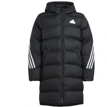 adidas Kids Future Icons Long Padded Jacket - Black, Size: 11-12 Years