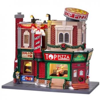 Pizzería Navideña Lemax Multicolor con Adaptador de 4.5V