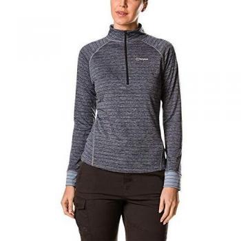 Berghaus Thermal Tech tee Crew Long Sleeve Camiseta Interior, Mujer, Carbono/Vientos comerciales, 46