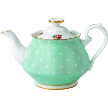 Royal Albert 0,45 litro de porcelana fina Tea Party Polka Rose tetera, verde