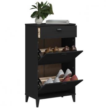 vidaXL Shoe Cabinet VIKEN Black Engineered Wood