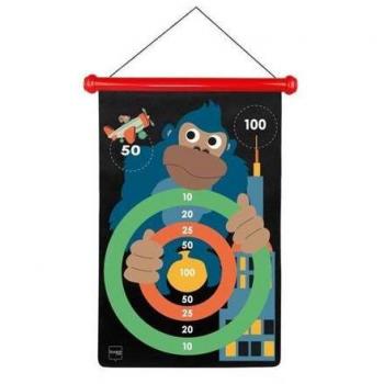 DARDOS MAGNÉTICOS GRAN MONKEYTOWN - Juego de dardos magnéticos, incluye tablero de dardos grande y dardos magnéticos, diseño colorido y atractivo para niños, seguro y sin puntas af