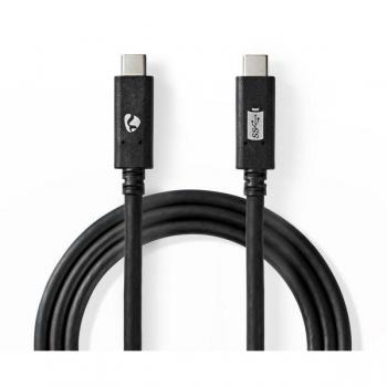 Cable USB 3.2 Gen 2 Tipo C Macho a Tipo C Macho - 10 Gbps, Carga de 100W, 1m, Negro