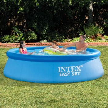Piscina Easy Set 305x76 cm Intex - Diámetro: 305 cm, Altura: 76 cm, Material: PVC resistente, Estructura inflable, Capacidad de agua: aproximadamente 3.853 litros,