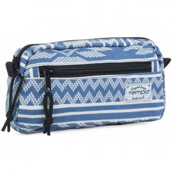 TEMPO Estuche Escolar - Estuche Niña Niño Double Compartimento Plumier Estojo Escolar per Lápices. Estuches Material Poliéster Resistente y Ligero. Marca de TEMPO, Azul