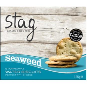 Stag Crackers de Agua con Algas Marinas - 6 Paquetes de 125 gr - Total: 750 gr
