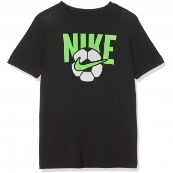 Nike B NSW tee Soccer Ball T-Shirt, Niños, Black, XS