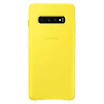 Samsung Leather Cover, funda oficial para Samsung Galaxy 10, color amarillo