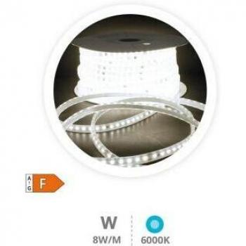 Rollo LED 50M Tira LED 8W/M Luz Fría 6000-6500K IP65 230V