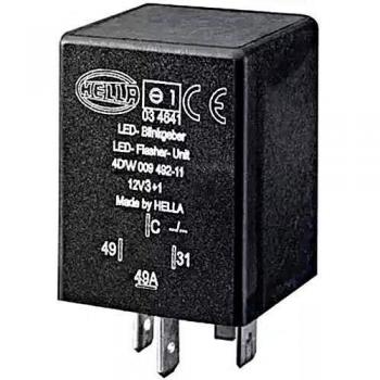 HELLA 4DW 009 492-111 Relé de intermitencia - 12V - 4polos - enchufado - LED - con soporte