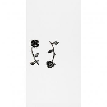 Stradivarius Grey Rose Ear Cuff Earrings OS