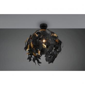 Lámpara de Techo Leavy Ø 38 cm, E27, Negro y Oro, Plástico