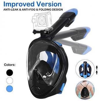 Unigear Máscara De Buceo 180° Vista Panorámica Máscara Facial Completa con Soporte para Cámara