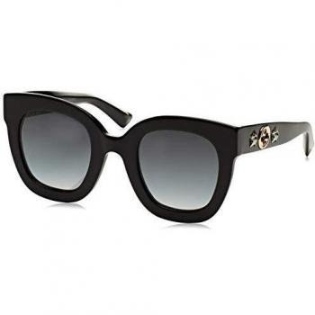 Gucci Women's Sonnenbrille GG0208S-001-49 Sunglasses, Black