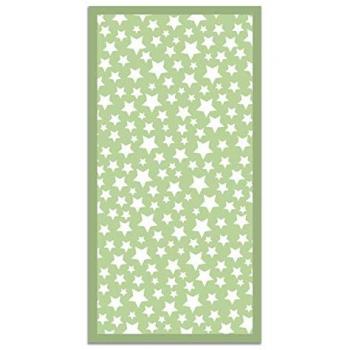 Alfombra Vinílica Estrellas Verde 80 x 250 cm - Antideslizante, Antihongos e Ignífuga para Cocina y Salón