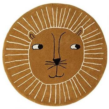 OYOY Mini Lion Rug - Alfombra redonda para habitación infantil