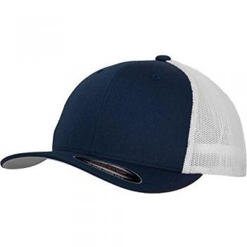 Flexfit Unisex 2-Tone Mesh Trucker Cap - Navy/White