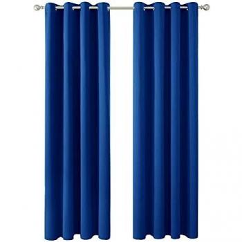 Amazon brand z umi cortinas salon y dormitorio opacas aislantes termicas con ojales 2 piezas 140 x 280 cm azul oscuro