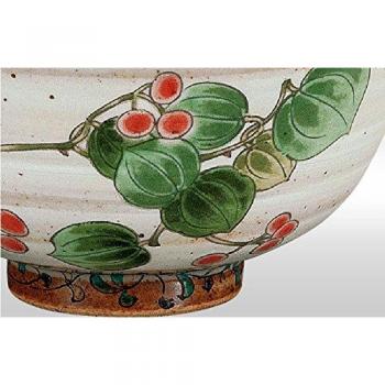 Kutani-yaki K4-263 - Tazón de cerámica japonesa para arroz o té Smilax Gabra