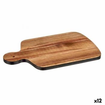 Tabla de Cortar KINVARA Negro Madera de Acacia 25,7 x 1,5 x 40 cm (12 Unidades) - Alta Resistencia y Dureza