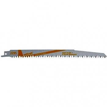 wolfcraft 2295000 Hojas de Sierra de Sable CV, Dientes Especialmente Afilados árboles, Vigas de Madera/Corte rápido y Basto Pack 2, 220mm, Set de 2 Piezas