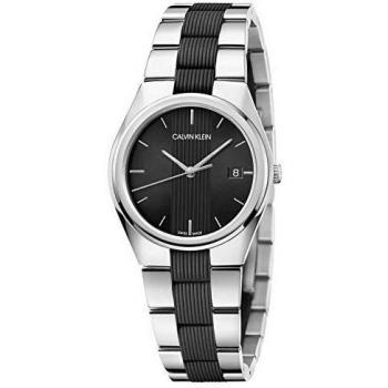 Reloj de Pulsera Contrast Calvin Klein para Mujer - Negro y Plateado