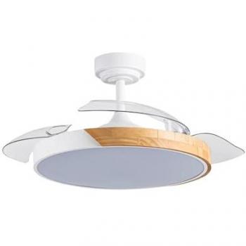 Ventilador de Techo LED Retráctil Taoro 72W 7920Lm CCT Regulable con Temporizador y Mando Blanco