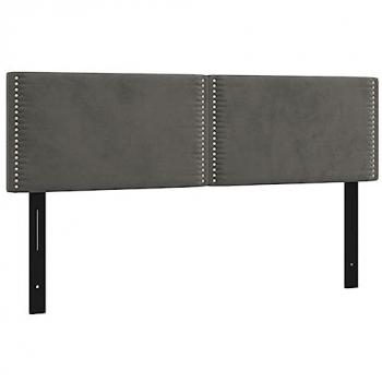 Cabeceros 2 unidades terciopelo gris oscuro 72x5x78/88 cm