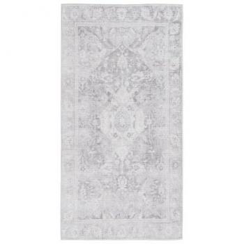 Alfombra 80 x 150 cm Gris Poliéster y Algodón