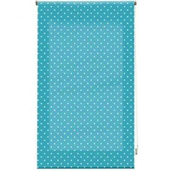 Blindecor - Estor Enrollable, Tela , Turquesa con motas blancas, 160 x 180 cm
