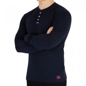 Superdry Heritage L/s Grandad Camisa Manga Larga Azul