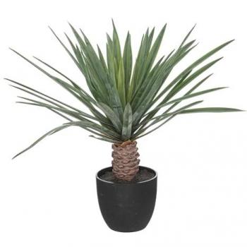 Palmera artificial Rivi en maceta de cemento - Altura 52 cm - Verde/Negro