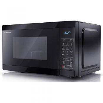 Microondas Compacto Sharp 20L con Grill 1000W, 800W Digital, 11 Niveles de Potencia, Modo ECO y Luz LED