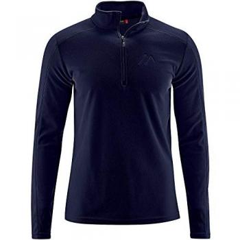 Maier Sports Dennis Men's Functional Half-Zip Fleece Midlayer Sweatshirt, Dark Blue, Size 46