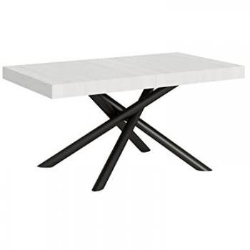 Mesa extensible Famas 90x160/264 cm con estructura de fresno blanco y marco antracita