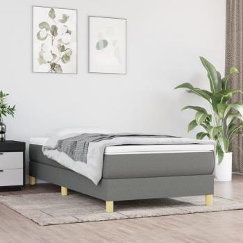 Estructura de cama box spring en tela gris oscuro 100x200 cm