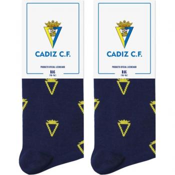 Calcetines Cádiz Club de Fútbol Pepe Pinreles Logo Marino