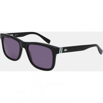 Lacoste L6014S Rectangular Acetate Sunglasses for Men, Black, 55 MM