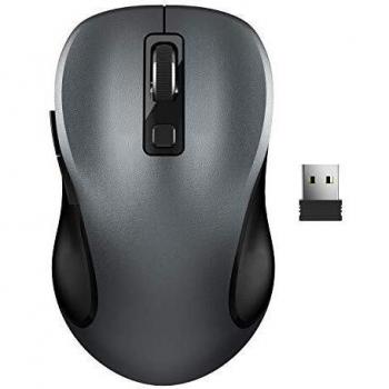 Ratón Inalambrico, WisFox Ratón Ergonómico Inalámbrico de 2.4G Ratón de Computadora Ratón Laptop Ratón USB 6 Botones con Receptor Nano 3 Niveles de DPI Ajustables Ratones Inalámbricos para Windows,Mac