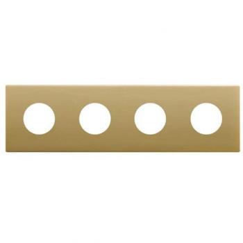Marco estética mínima para enchufes con 4 elementos - Oro