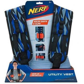 Toy Partner- Nerf Chaleco Utility Elite, Color Azul,Negro y Naranja, Talla única