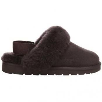 Women’s Chocolate Suede Pelican Removable Strap Slingback Slippers