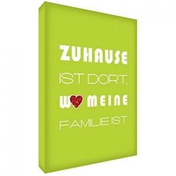 El pequeño ayudante HMEFAM128-02G Feel Good Art Wall Hanging lienzo, 30 x 20 cm, verde lima