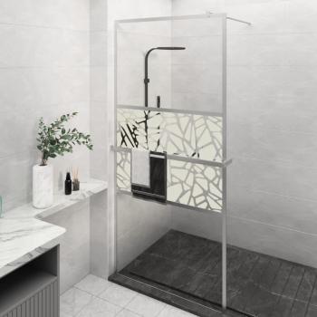 Mampara de ducha con estante de vidrio ESG y estructura de aluminio cromado, dimensiones 100x195cm