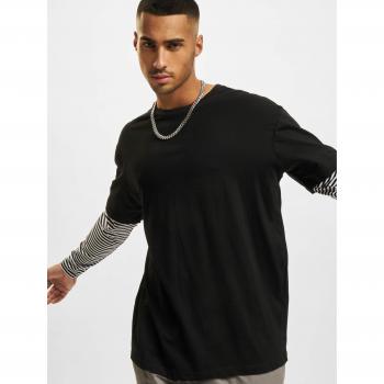 Urban Classics Oversized Double Layer Striped Long-Sleeve T-Shirt Black/White